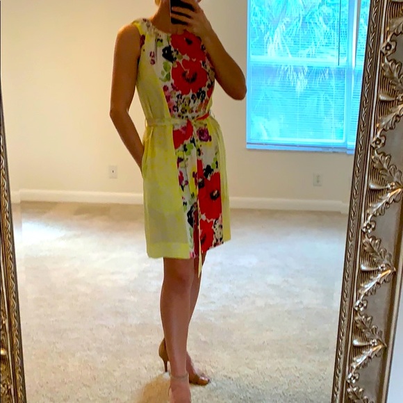 Rachel Roy flower dress yellow animal print size 2 - Picture 4 of 16
